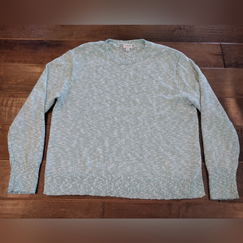 J. CREW Factory Women's green Crewneck Beach Pullover Sweater - L - Picture 4 of 10